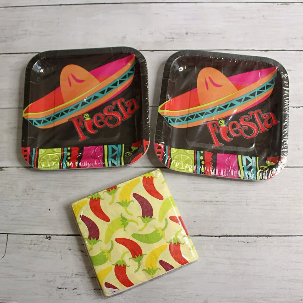 Dessert Paper Plates Napkins Party Cinco de Mayo Fiesta Mexican Birthday